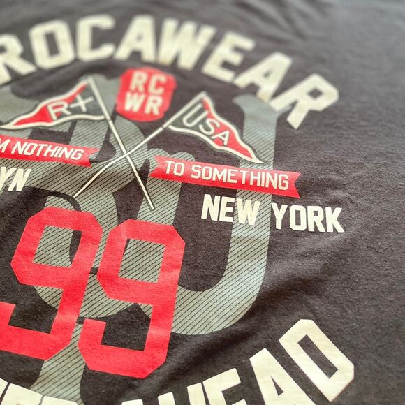 Vintage Y2K Rocawear Graphic Tee Black Gray Red Size 5XB Excellent Condition - Picture 4 of 5